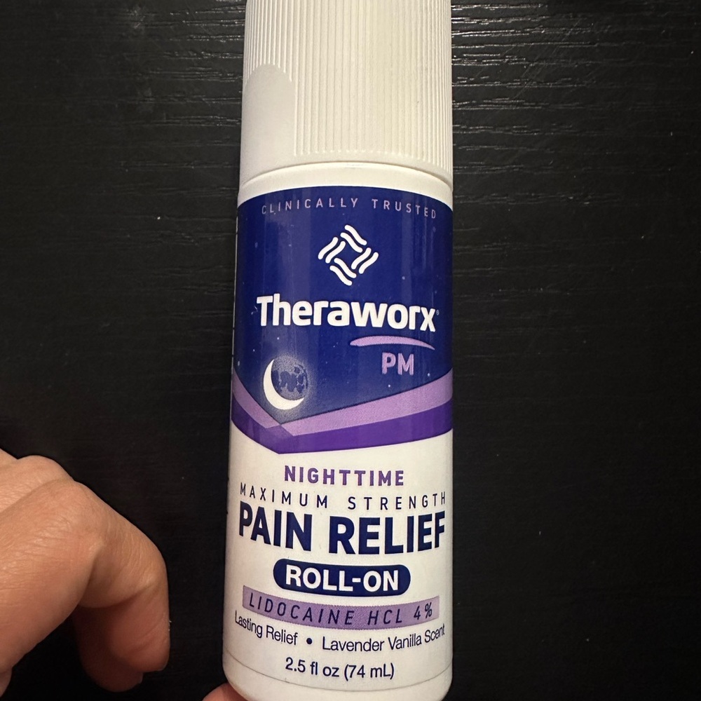PM Nighttime Pain Relief Roll-On - Purple and White